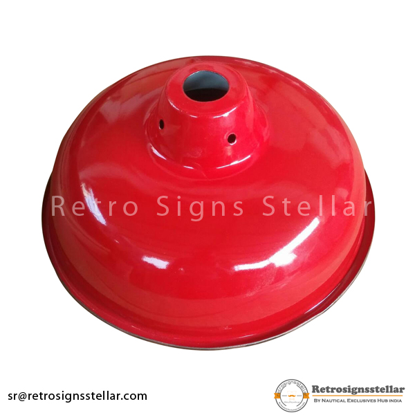 Industrial Red Enamel Lamp Shade