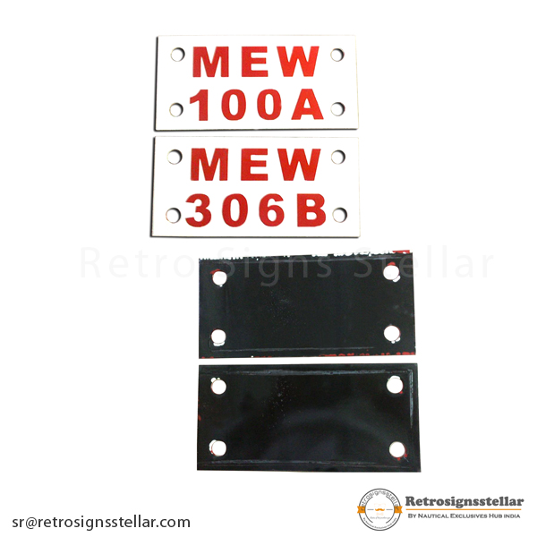Vitreous Number Plate Sign