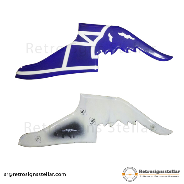 Blue White Metal Winged Shoes