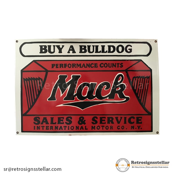Embossed Vitreous Enamel Sign
